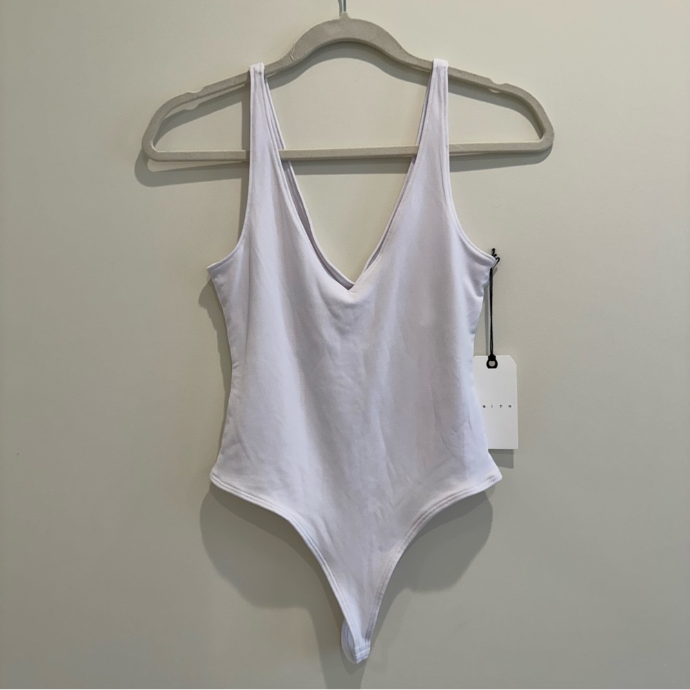 White V-Neck Bodysuit